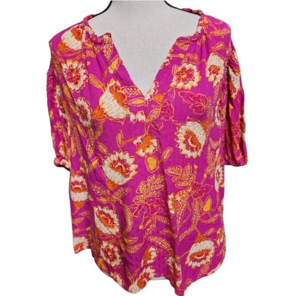 Rachel Zoe Boho Blouse Size XL Rayon Pink
